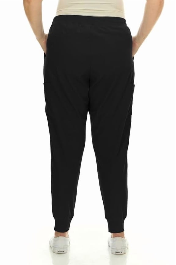HEAL+WEAR Women's Plus Size Tapered Jogger Scrubs – Multi-Pocket Spa Doctor Workwear 4-Way Stretch