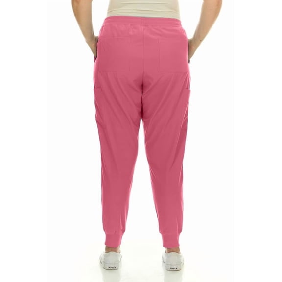 HEAL WEAR Women's Plus Size Tapered Jogger Scrubs – Multi-Pocket Spa Doctor Workwear 4-Way Stretch