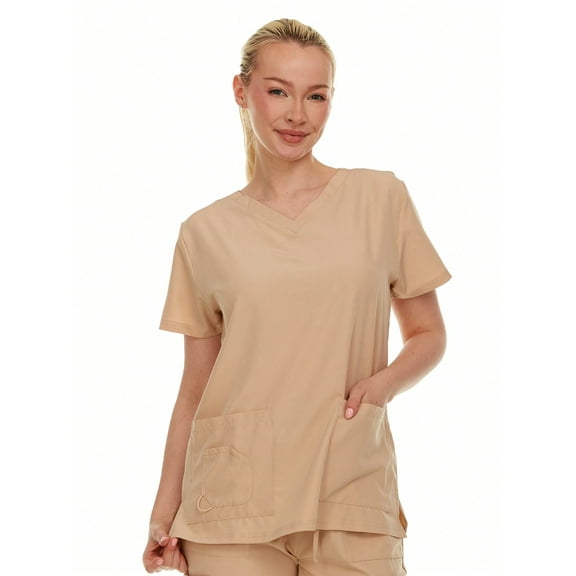 HEAL WEAR Women’s Scrub Top V-Neck Classic Fit 4-Way Stretch Soft Stretch Medical Workwear