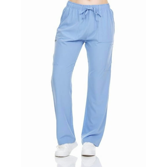 HEAL WEAR Women's Straight-Leg Scrub Pants Elastic Drawstring Waist 4-Way Stretch Wrinkle-Resistant Medical
