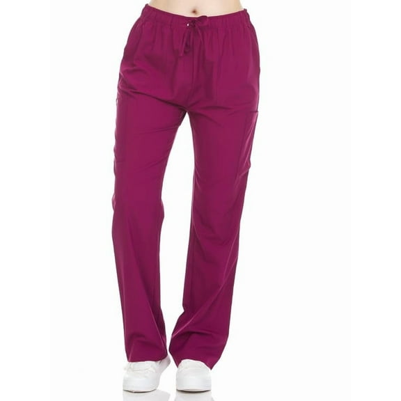 HEAL WEAR Women's Straight-Leg Scrub Pants Elastic Drawstring Waist 4-Way Stretch Wrinkle-Resistant Medical