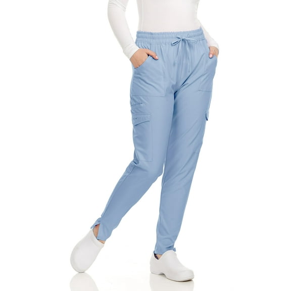 HEAL WEAR Women's Stretch Scrub Pants Tapered Fit Medical Joggers with Pockets Wrinkle-Free 4-Way Stretch