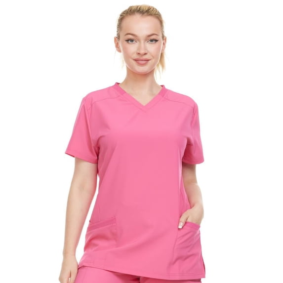 HEAL+WEAR Women's V-Neck Stretch Medical Scrub Top 4-Way Stretch - Soft Breathable & Professional Fit