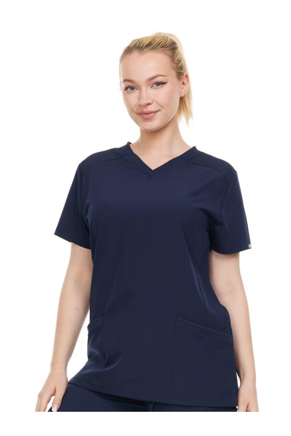 HEAL+WEAR Women's V-Neck Stretch Medical Scrub Top 4-Way Stretch - Soft Breathable & Professional Fit