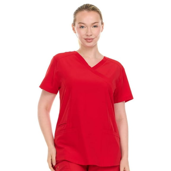 HEAL WEAR Womens Stretch V-Neck Scrub Top 4-Way Stretch Lightweight Medical Uniform Shirt