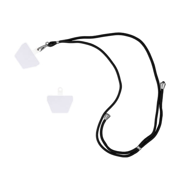 HEALEEP 1 Lanyard Nylon Black Transparent Adjustable Neck Strap with Patch for Phone Case Daily Use 7.9x0.8x0.2in