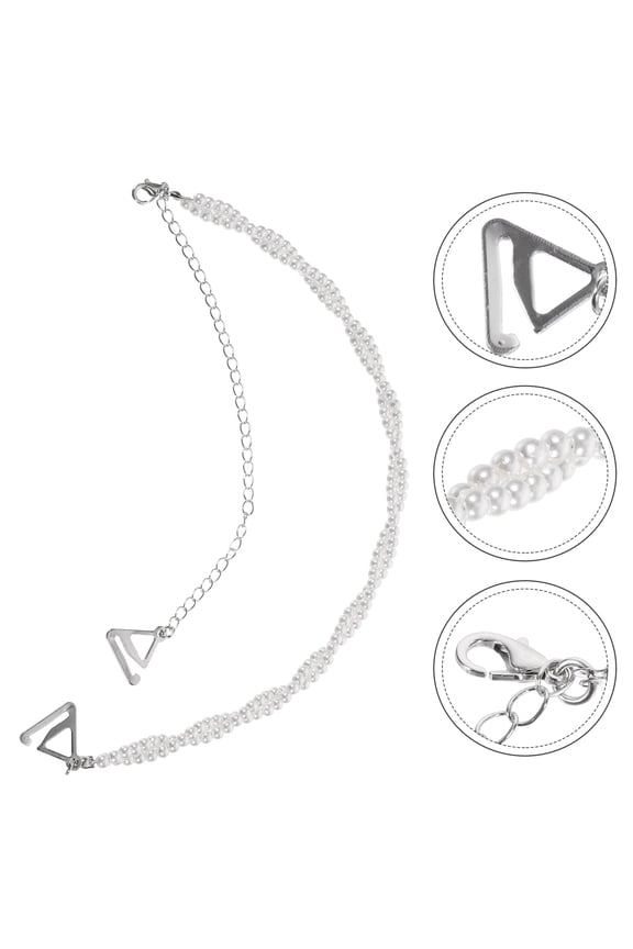 1 Pair Pearl Bra Straps for Women Adjustable Length for Lingerie