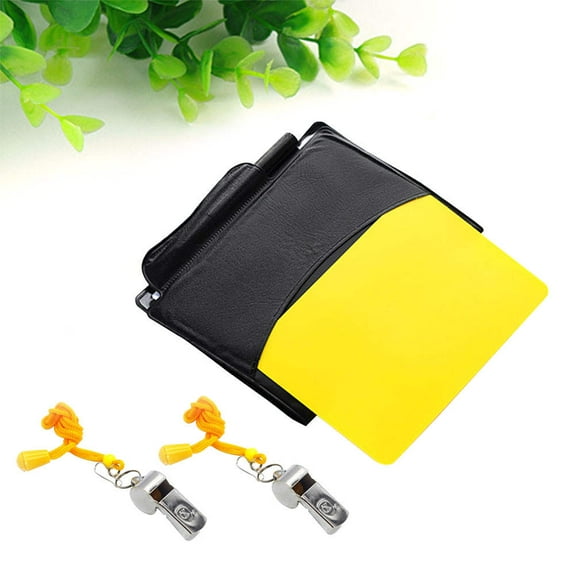 HEALEEP 1 Set Football Referee Gear Set Red Whistle And Rectangular Cards For Sports Enthusiasts In Soccer Games