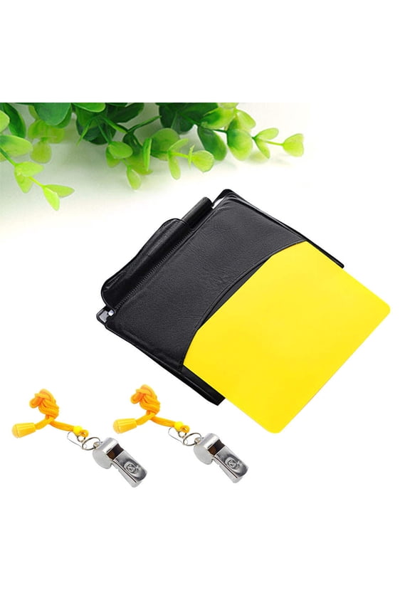 1 Set Football Referee Gear Set Red Whistle And Rectangular Cards For Sports Enthusiasts In Soccer Games