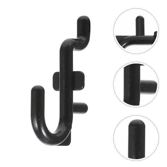 HEALEEP 10 Pcs Garage Hooks Hook Storage Rack Tool Hanging Hooks 5.00X3.50X0.50CM Black