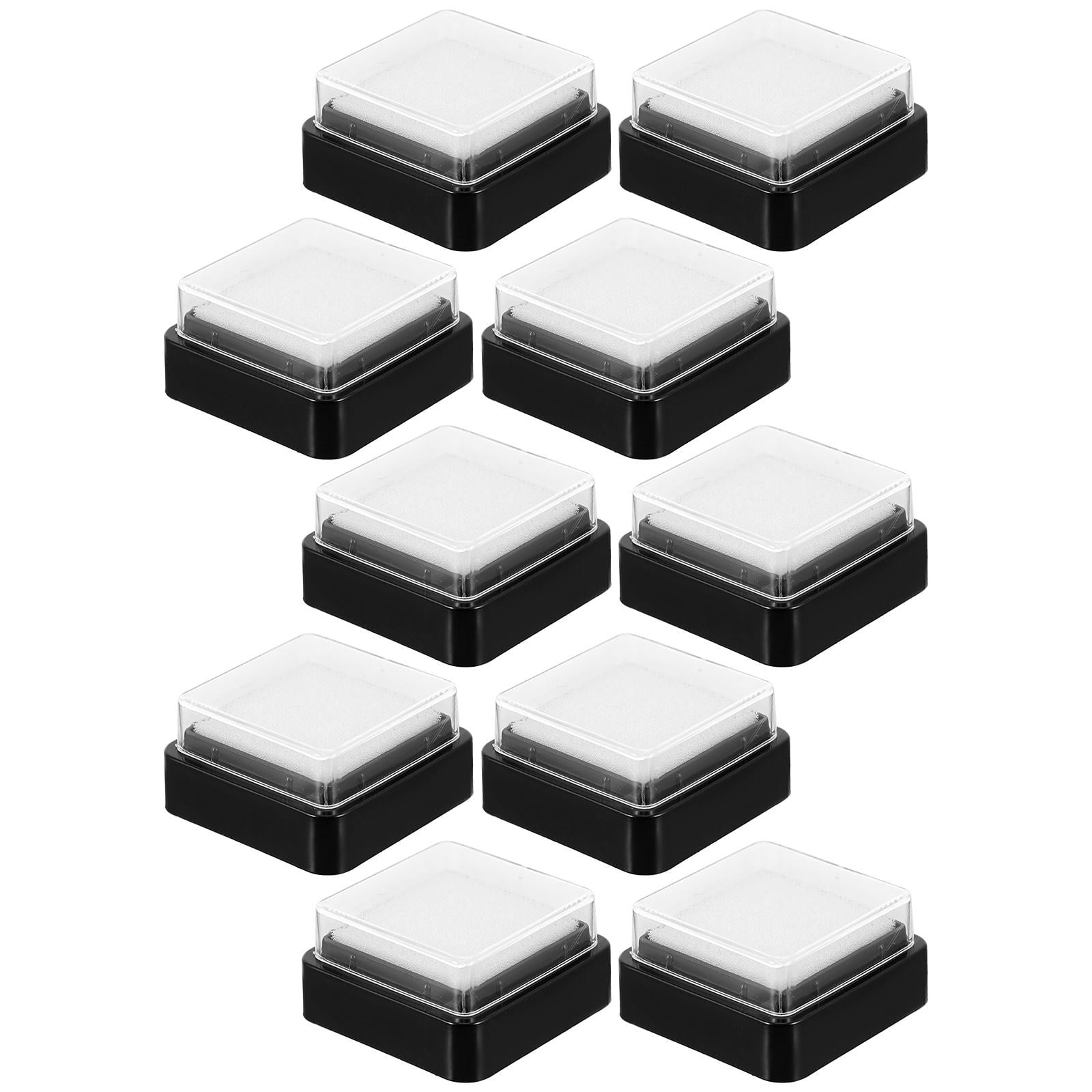 HEALEEP 10 Pcs Ink Pads with No Uninked Mini Stamp Color Blank Empty Office White