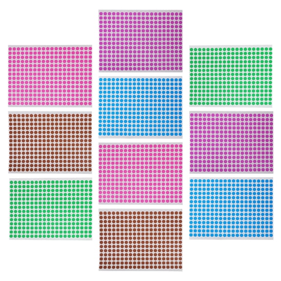 HEALEEP  10 Sheets Small White Stickers Labels Circular Color