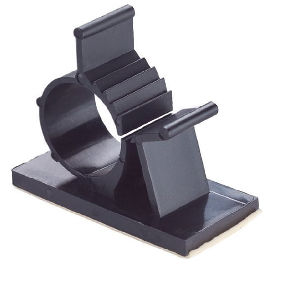 HEALEEP 100Pcs Black Plastic Cable Clips Cord Organizer for Desktop Organization Adjustable Clamp 1.02X0.79X0.79in