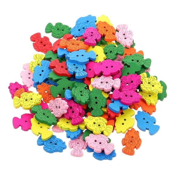 HEALEEP 100Pcs Cartoon Design Fish Shape Buttons for Artists and