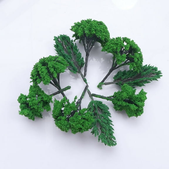 HEALEEP 100Pcs Miniature Trees Crafts for Dollhouse and Track Scene Accessory Tree Green