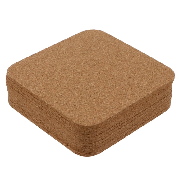 HEALEEP 10 Pack Brown Cork Drink , Handmade Heat Insulated Cup Mats, Absorbent Table Protectors for Home Kitchen