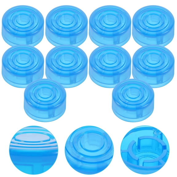 HEALEEP 10Pcs Durable Square Blue Plastic Guitar Effect Pedal Footswitch Toppers for Musicians 2.44x0.47in