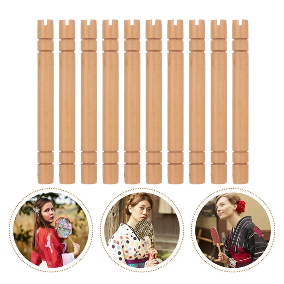 HEALEEP 10Pcs Fan Handle Craft for Family Activities and Friendship