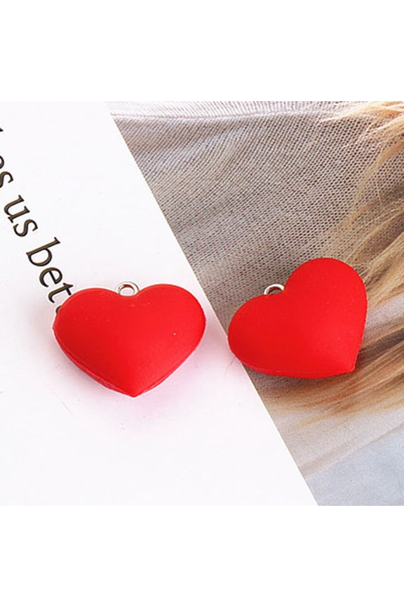 10Pcs Heart Rubber Earring Pendant Charms for Friends and Families