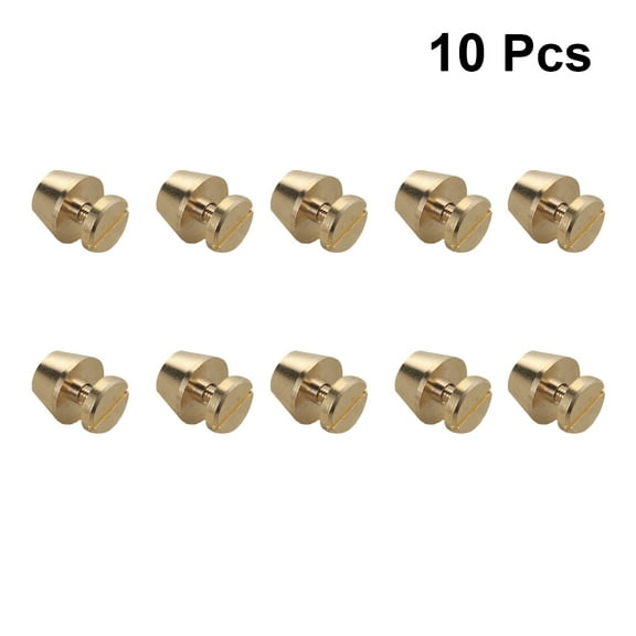 HEALEEP 10Pcs Studs With Screw Base Copper Diy Handmade Accessories For Bag Making Golden