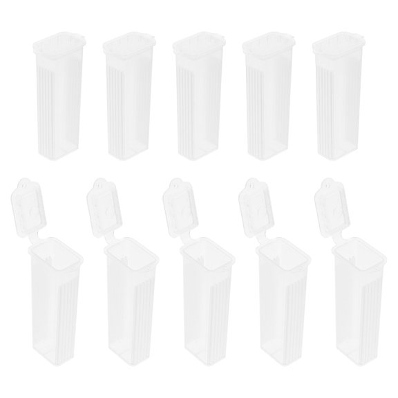 HEALEEP 10pcs Transparent Staining Jars, Plastic Slide Containers with Lids for Lab Use