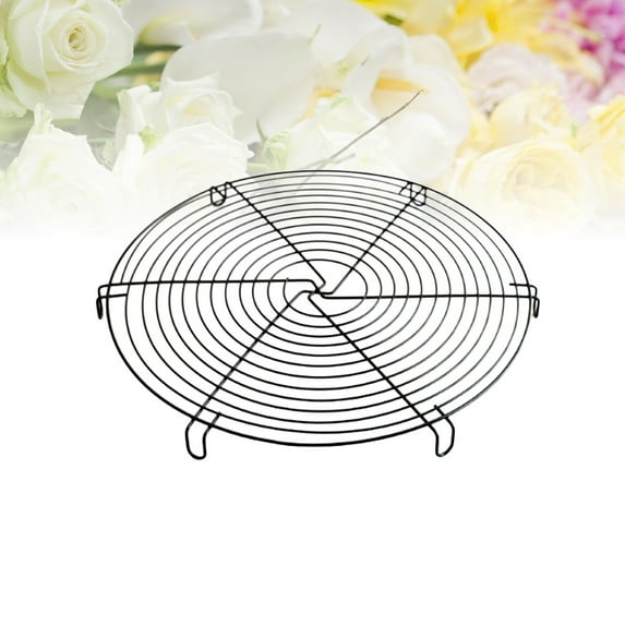 HEALEEP 12 Inch Wire Cake Cooling Racks for Cooking and Baking Steamer Biscuits Bread Black