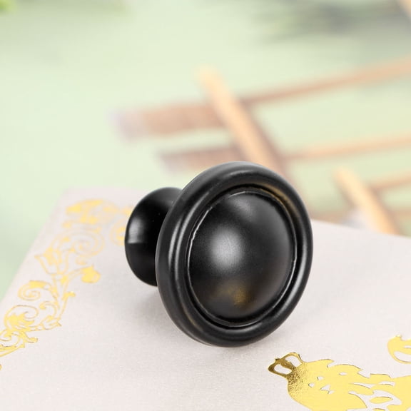 HEALEEP 12Pcs Modern Drawer Knobs Black Aluminum Alloy for Home Doors and Cupboards 1.22x1.22x0.98 Inch