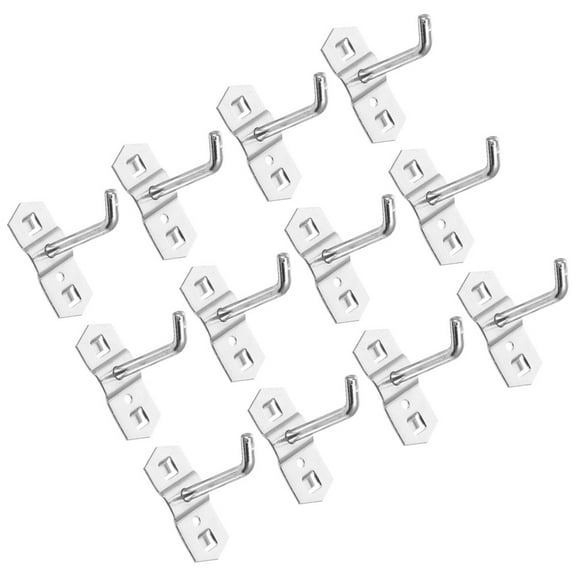 HEALEEP 12Pcs Small Iron Pegboard Hooks for Home Organization and Tool Room