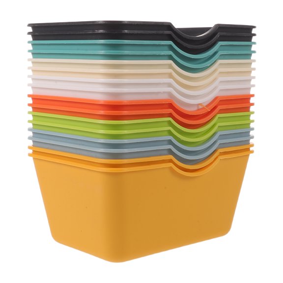 HEALEEP 16Pcs Rectangular Small Plastic Storage Bins for Office Desk Drawer and Pantry Organization