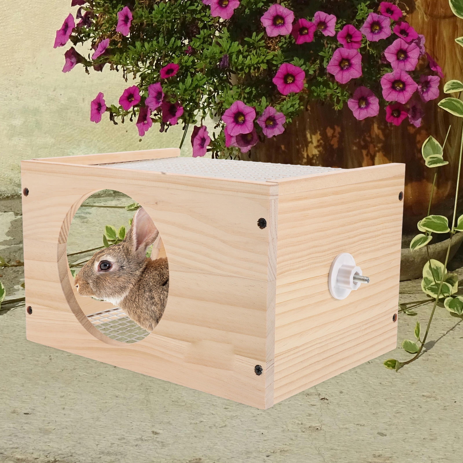 Picture of HEALEEP 1Pack Beige Wooden Pet Nest Hamster Hiding Place Small Animals ...