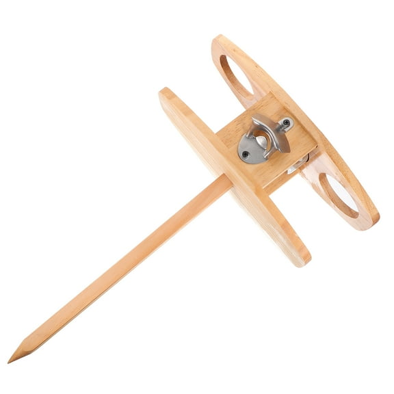 HEALEEP 1Pack Folding Wine Table for Beach with Khaki Wood Material Outdoor Drink Table 11.8x12.9x6.7in