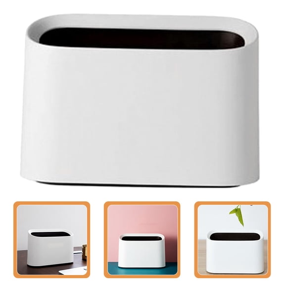 HEALEEP 1Pack Garbage Bin Simple Design for Car Vanities Tilted Large Opening Desktop Trash Bin