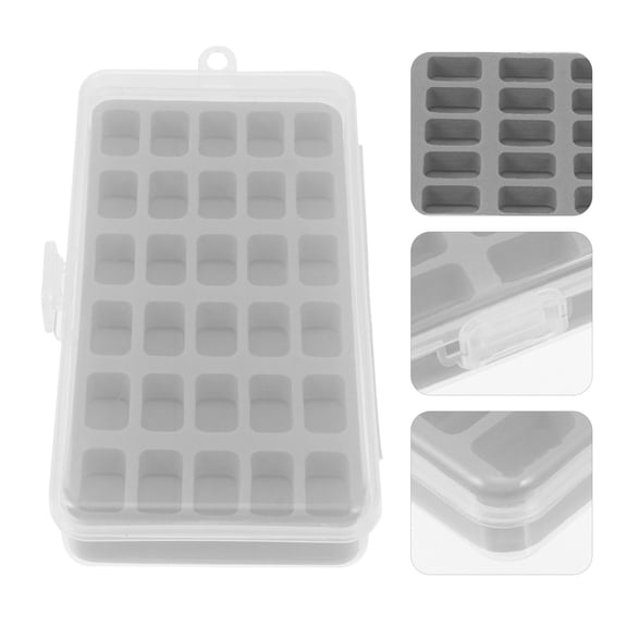 HEALEEP 1Pack Grey Plastic Rectangular Bobbin Storage Case For Sewing Accessories Home Use 18X3.7X1.2In