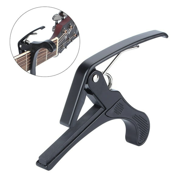 HEALEEP 1Pack Metal Guitar Capo for Acoustic Guitars Black Professional Instrument Accessory 3.7x2.9x0.4in
