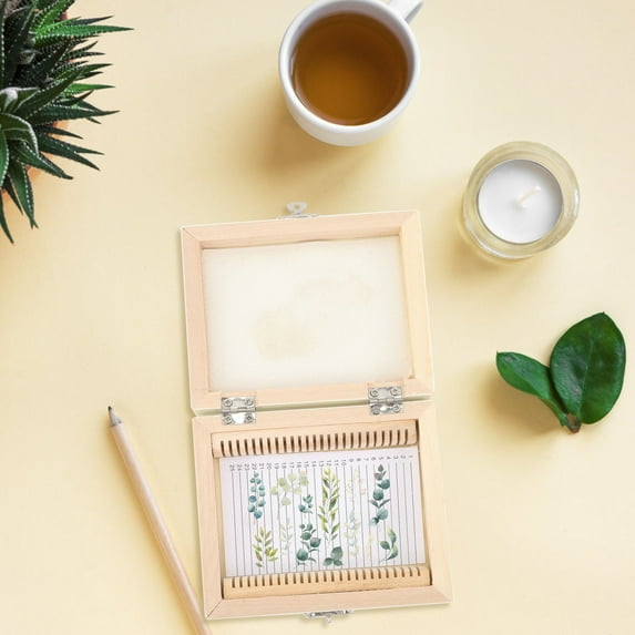HEALEEP Wooden Microscope Slide Storage Case Beige 1Set 5.03x4.17x1.38in