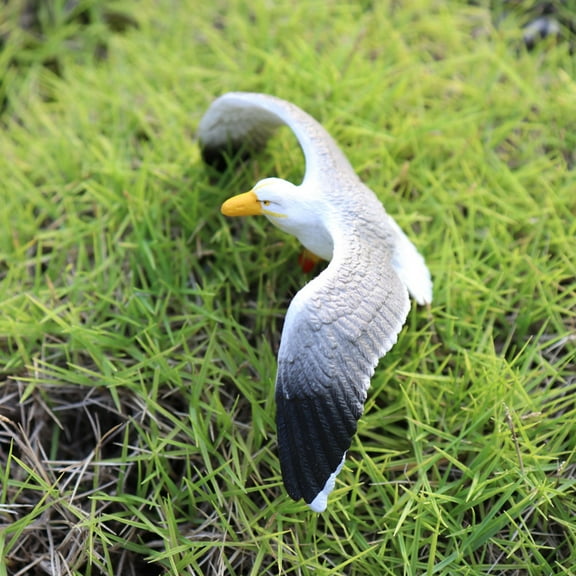 HEALEEP 1Pack Seagull Sculpture White Plastic Seagull Figurine For Cabin 8X4Cm