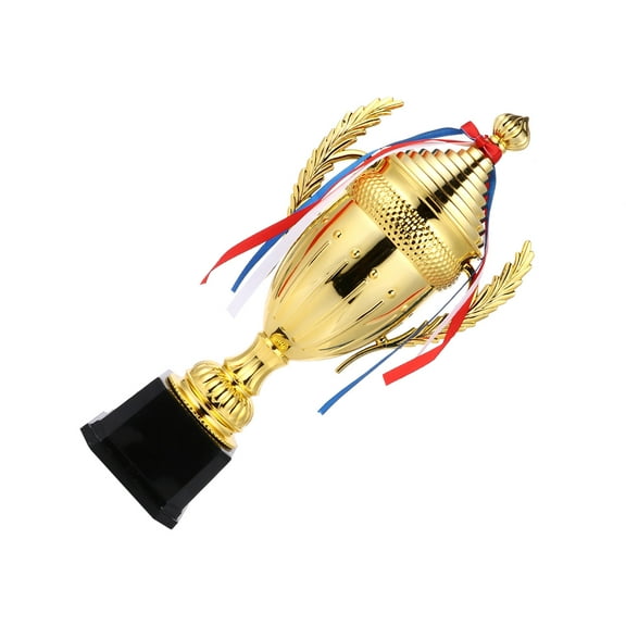HEALEEP 1Pack Small Plastic Trophies in Golden for Children and Adults Award Ceremonies 11.79X4.72X3.54in