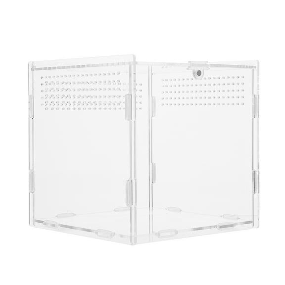 HEALEEP 1Pack Transparent Reptile Terrarium Case for Geckos and Snakes 15X15X15CM