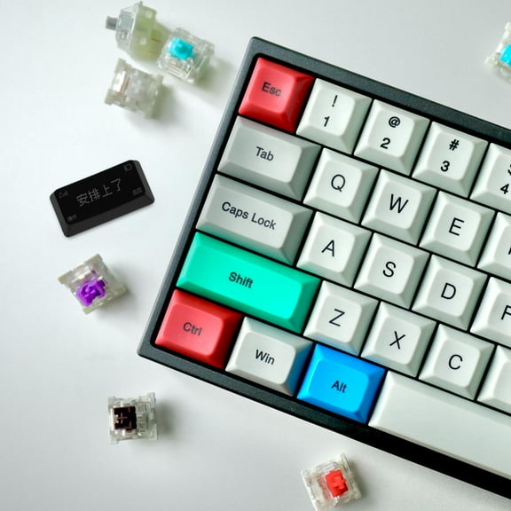 HEALEEP 1Pcs Black ABS Keycap for Mechanical Keyboard with Backlight Function Square Shape Matte Finish 1.6x0.8x0.6in