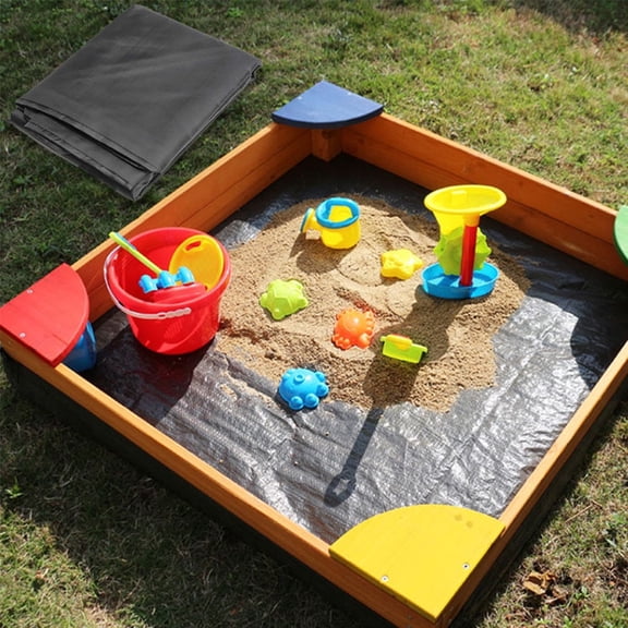 HEALEEP 1Pcs Black Sandbox Cover for Toy Protection in Childs Play Area 59x59in