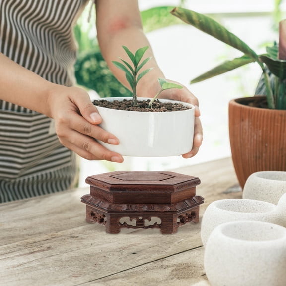 HEALEEP Hexagonal Flowerpot Stand for Indoor Outdoor Home Decor, Plant Holder for Flower and Garden Enthusiasts