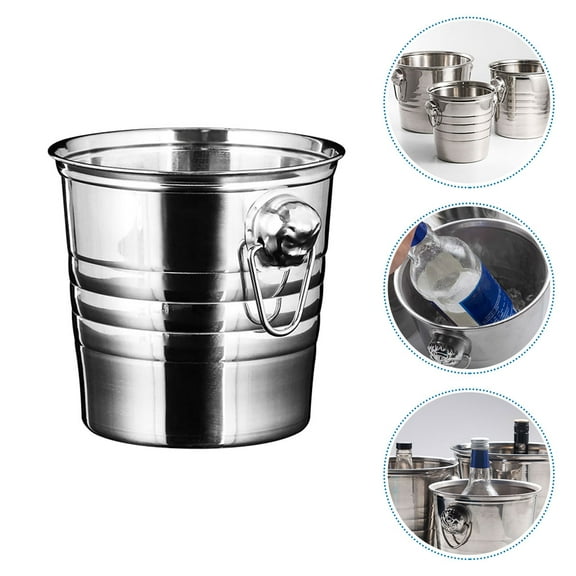 HEALEEP 1Pcs Stainless Steel Ice Bucket for Cool Beer with Double Handle Structure and Rust-Proof Ice Container