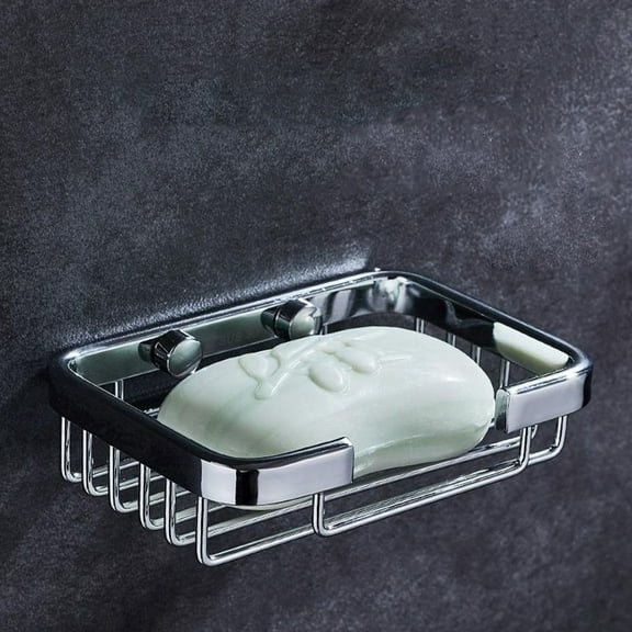 HEALEEP 1Pcs Stainless Steel Soap Dish Wall Mounted Silver 9.4*3.7in For Bathroom And Kitchen