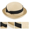 thumbnail image 1 of HEALEEP 1Pcs Sun Hat Small Women Straw Hats Beige Color Wide Brim For Summer Beach, 1 of 8