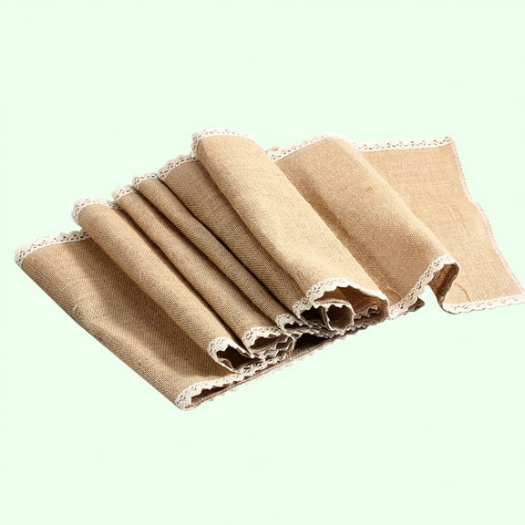 HEALEEP 1Pcs Table Runner Rectangular Khaki 11.8x108in Natural Jute Rope Wedding Decorations