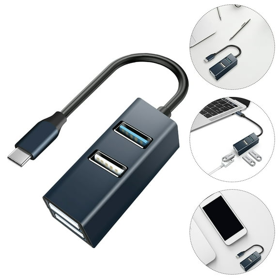 HEALEEP 1Pcs USB Expansion Hub for Laptop High-speed Data Transfer and Port Expander in Navy .7X0.63X0.63in