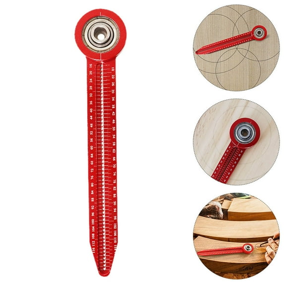 HEALEEP 1Pcs Woodworking Positioning Ruler for Circular Drawing and Measurement