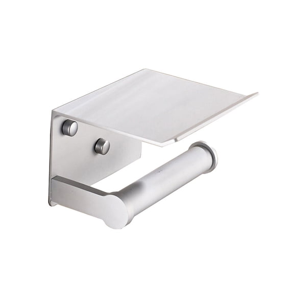 HEALEEP 1Set Aluminum Paper Phone Holder 11.8x4.3x3.1in Silver Bathroom Tissue Roll Stand