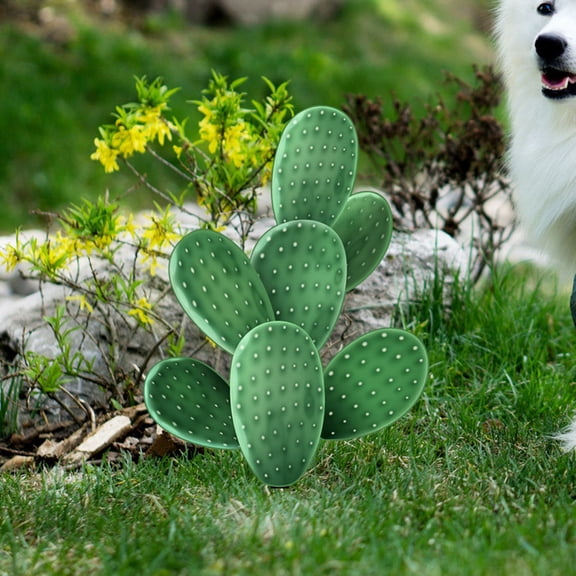 HEALEEP 1Set Cactus Shaped Acrylic Garden Stake for Ground Inserted Decor 9.84X6.09X0.12In