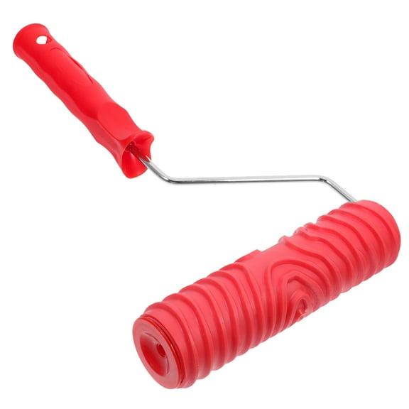 HEALEEP 1Set Cylindrical Red Rubber Paint Roller For Creating Grain Patterns On Floors And Walls 12.58X6.88X2.04in